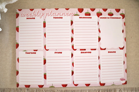 weekly planner - strawberries