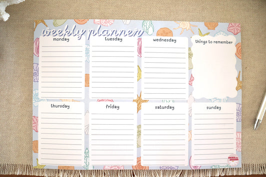 weekly planner - blue shells