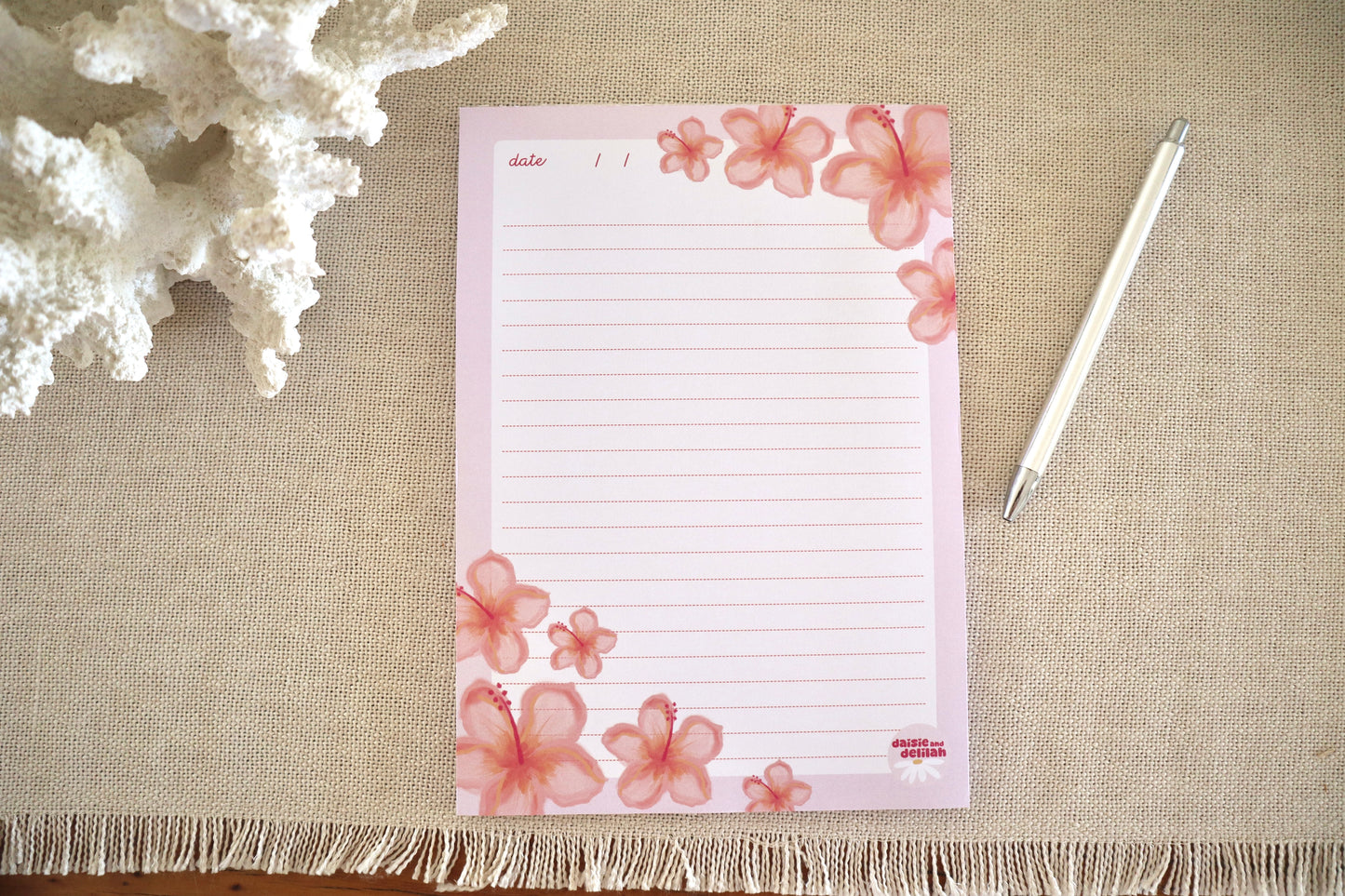 A5 notepad - hibiscus