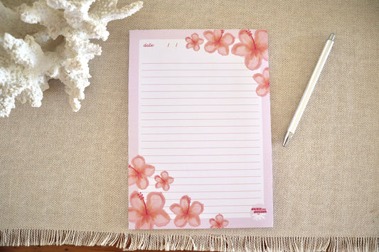 A5 notepad - hibiscus