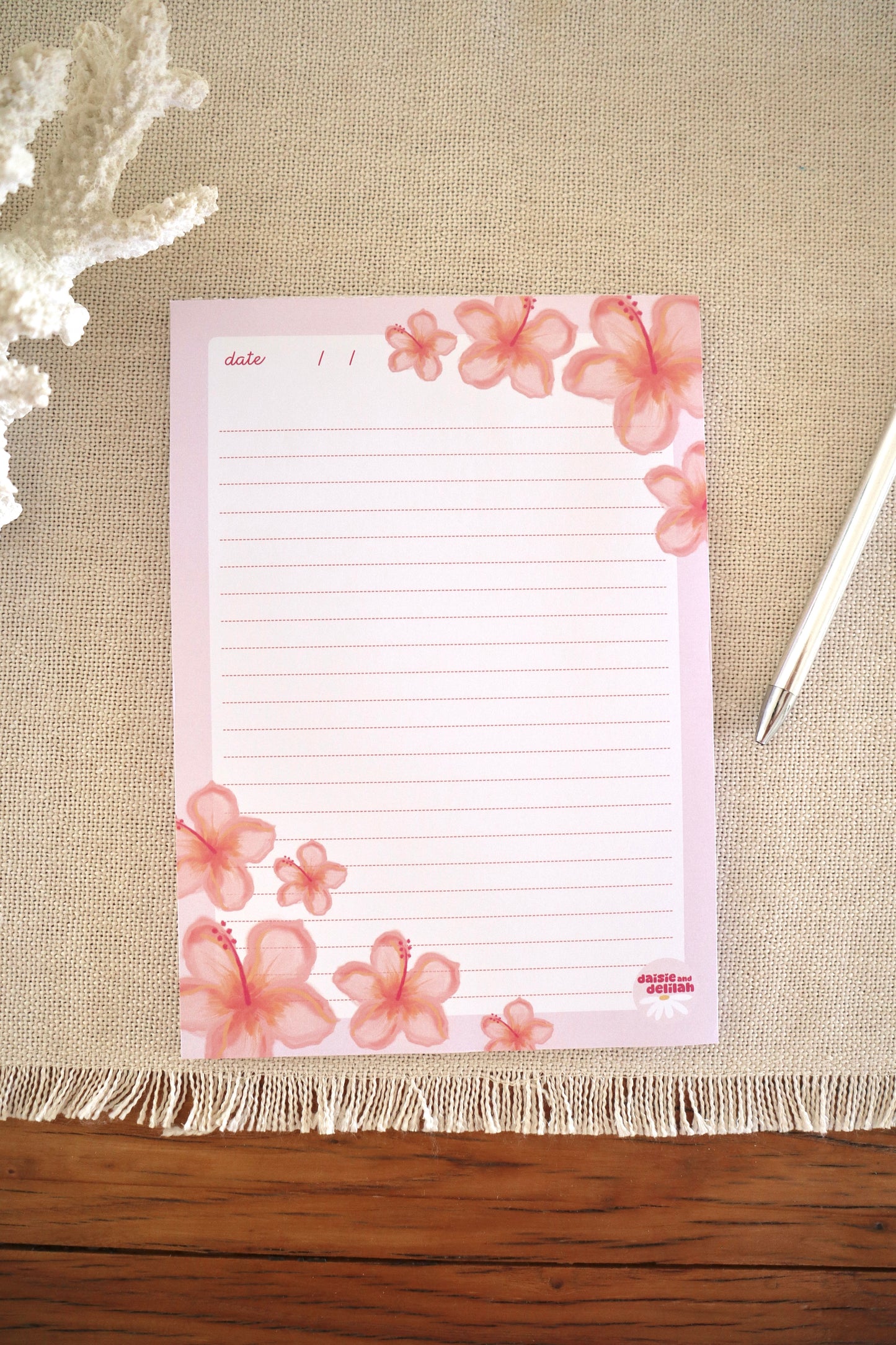 A5 notepad - hibiscus