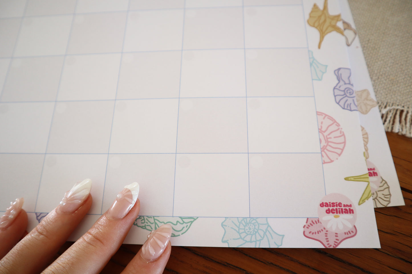 monthly planner - blue shells