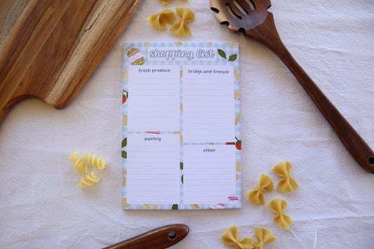 organised shopping list - pasta!