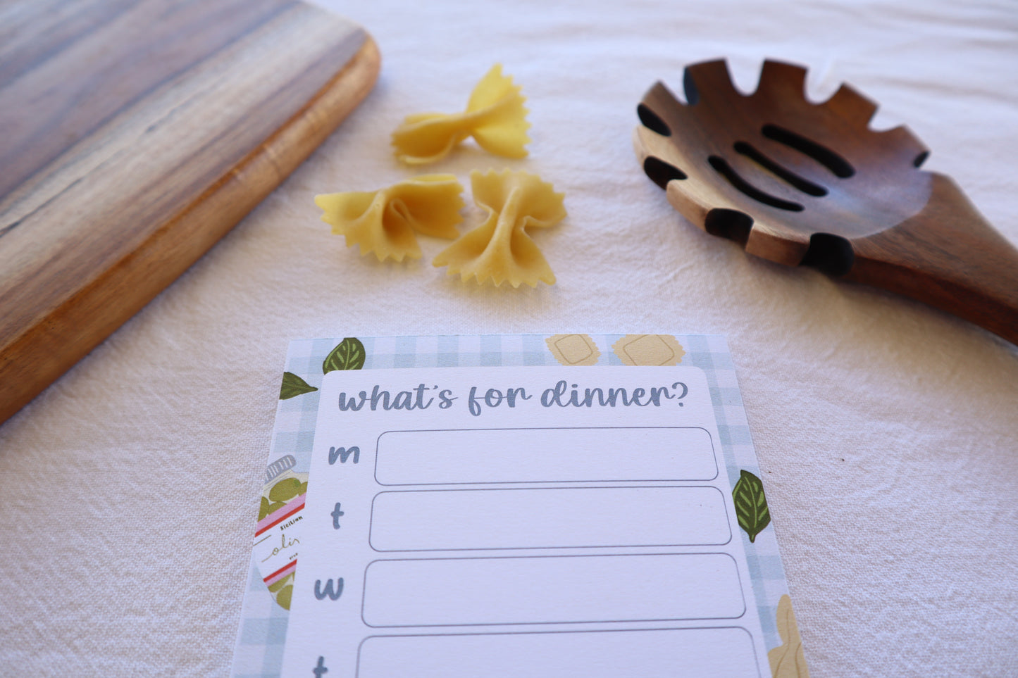 simplified meal planner - pasta!