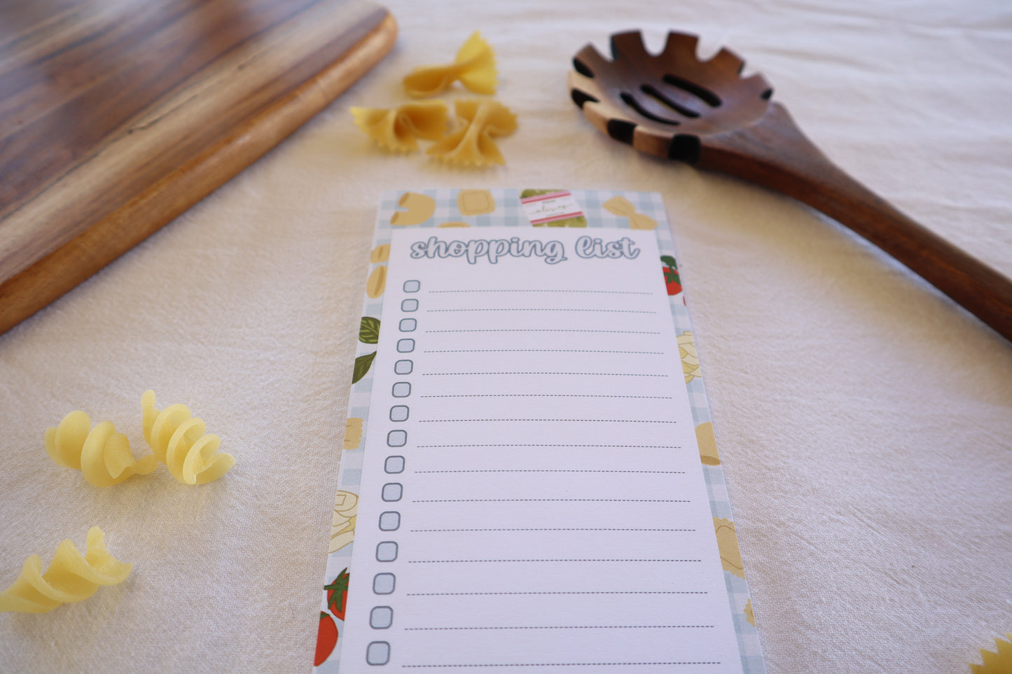 shopping list - pasta!