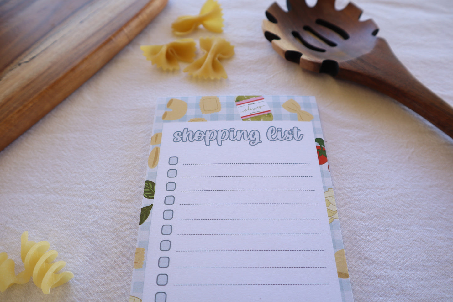 shopping list - pasta!