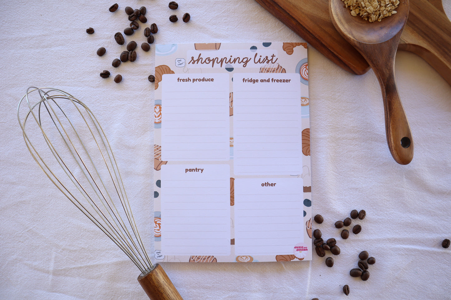 organised shopping list - bakery