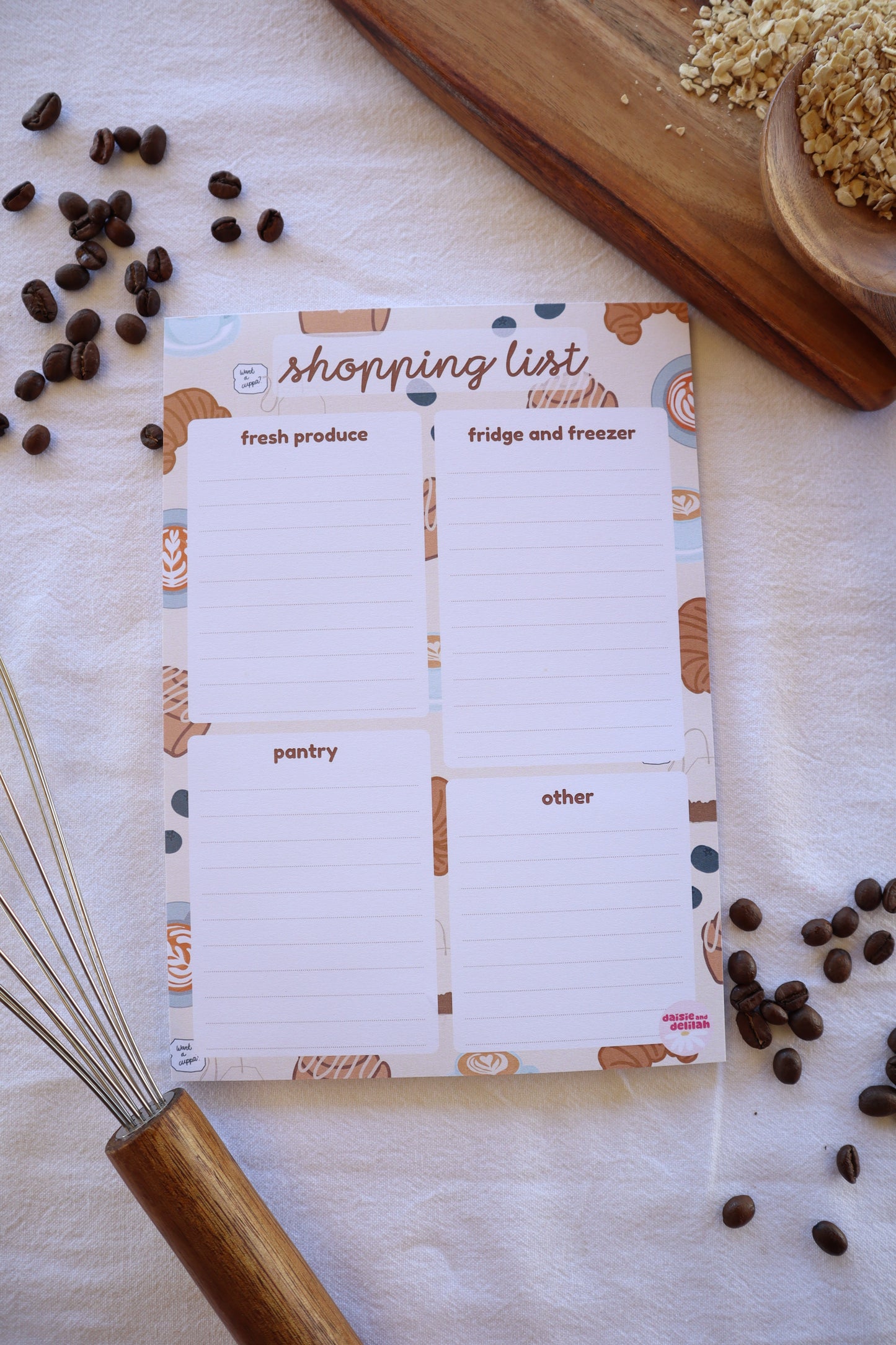 organised shopping list - bakery